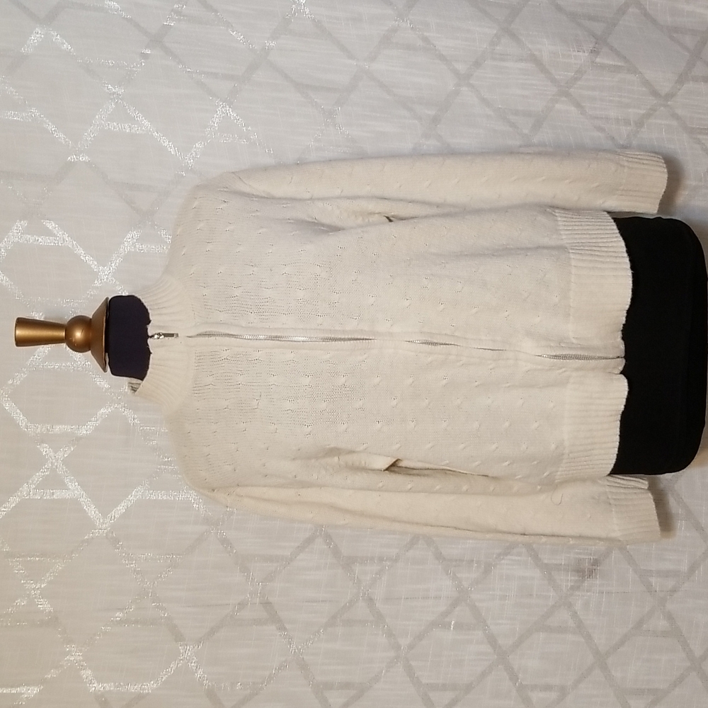 Vintage Studio Works Cardigan Sweater Womens Size XL Ivory Cream Winter